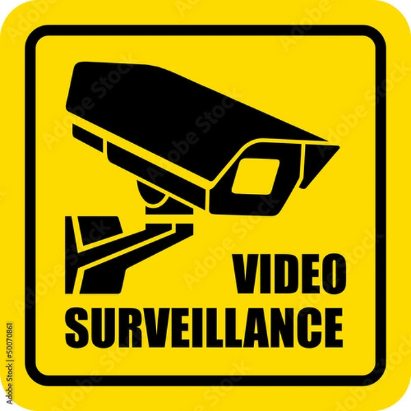 Obraz Square video surveillance sign