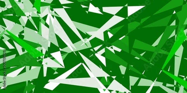 Fototapeta Light green vector backdrop with triangles, lines.