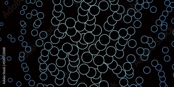 Fototapeta Dark BLUE vector backdrop with circles.