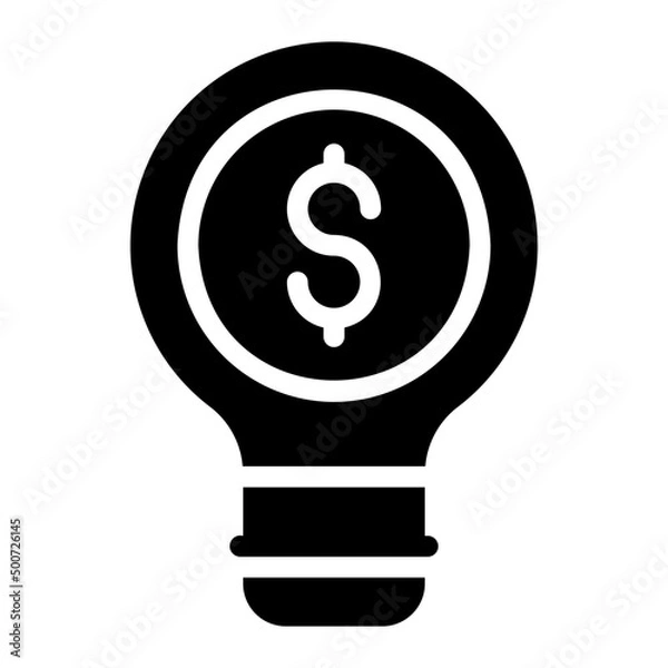 Fototapeta bulb dollar glyph icon
