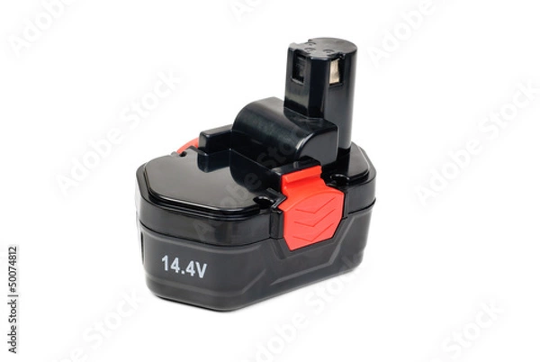 Obraz Black Screwdriver Battery isolated  on  white background