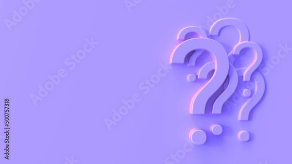 Obraz Large Question mark in purple colors 3d render.