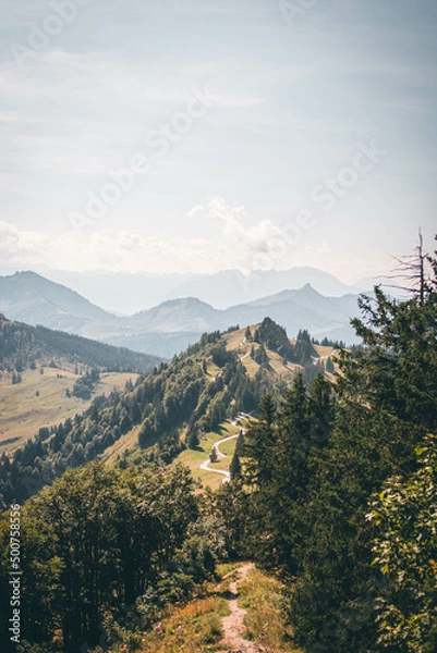 Fototapeta View of the mountains in the summer