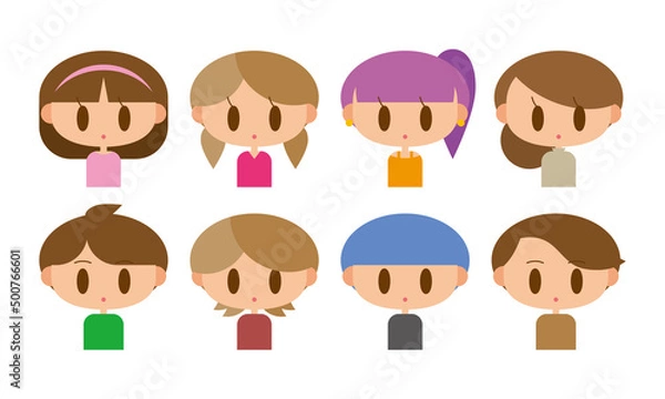 Obraz 女の子と男の子のアイコン