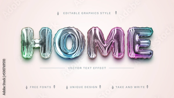 Obraz Bubble Holo - Editable Text Effect, Font Style