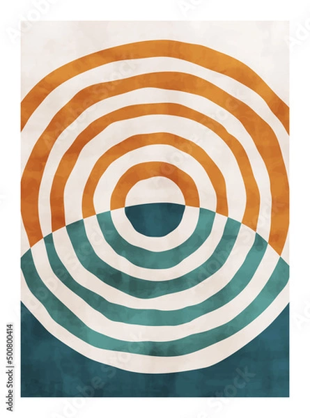 Fototapeta Abstract art,  watercolor geometric background. Design for poster, wall decoration, cover, EPS10 vector template