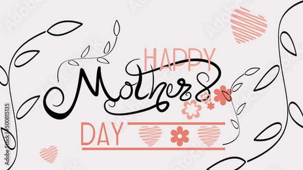 Fototapeta mothers day card postal background illustration in vector format