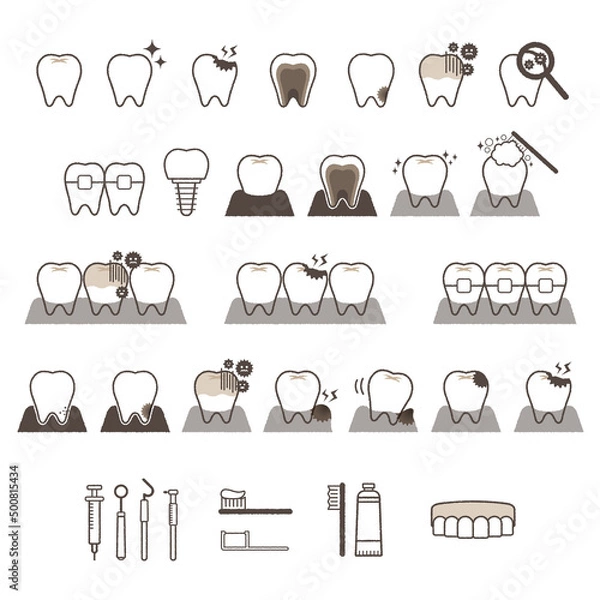 Obraz 歯のアイコンセット
