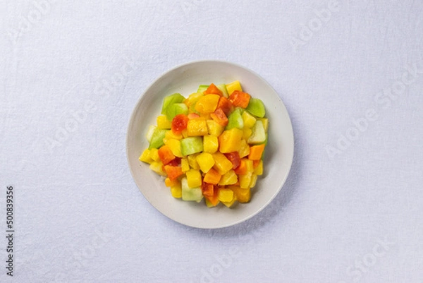 Fototapeta 냉동 열대 과일 종합 믹스