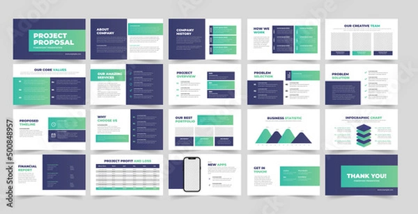 Fototapeta Project proposal PowerPoint Template 