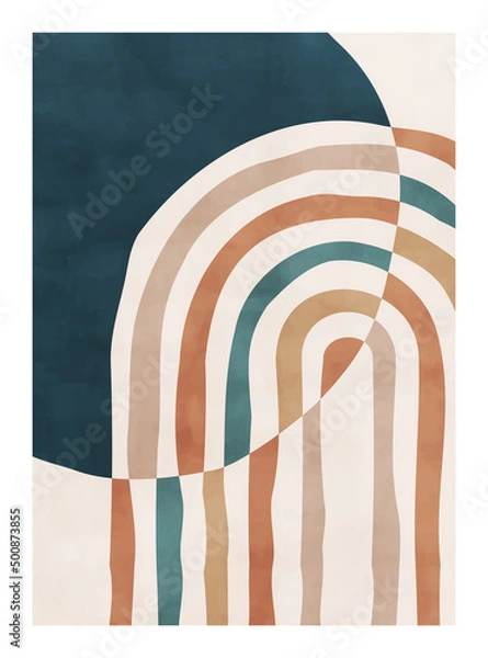 Fototapeta Abstract art,  watercolor geometric background. Design for poster, wall decoration, cover, EPS10 vector template