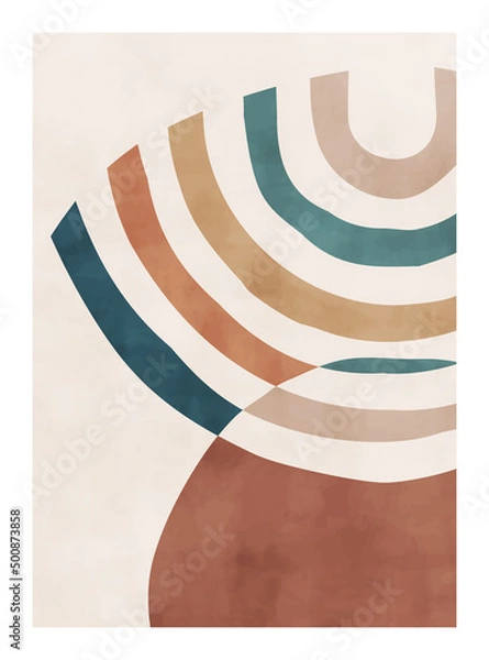 Fototapeta Abstract art,  watercolor geometric background. Design for poster, wall decoration, cover, EPS10 vector template