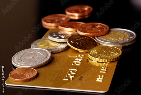 Obraz Gold card and coins