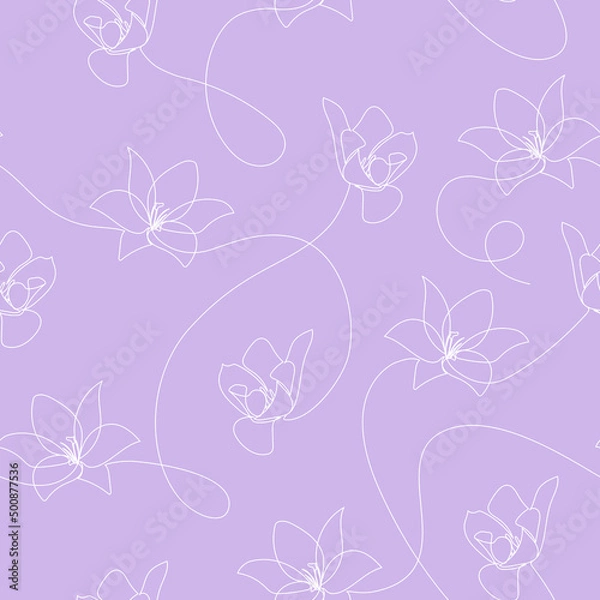 Fototapeta seamless floral linear pattern