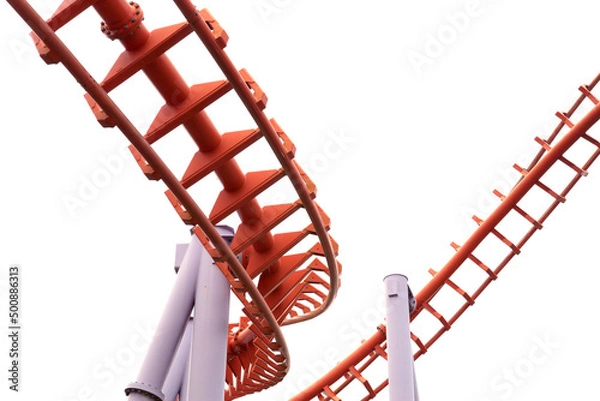 Obraz Roller coaster on white background