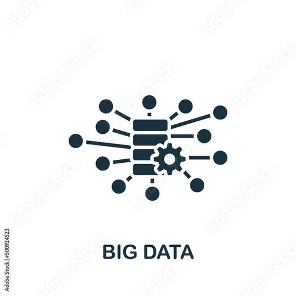 Fototapeta Big Data icon. Monochrome simple Artificial Intelligence icon for templates, web design and infographics