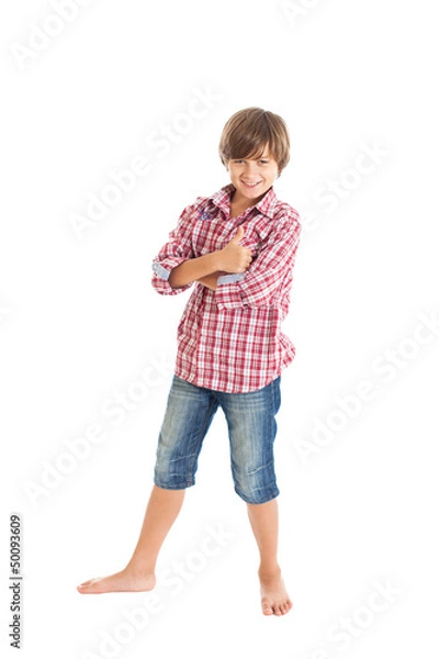 Obraz Мальчик показывает знак "Отлично!"