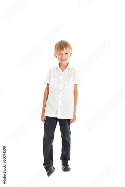 Obraz Портрет светловолосого мальчика в белой рубашке.