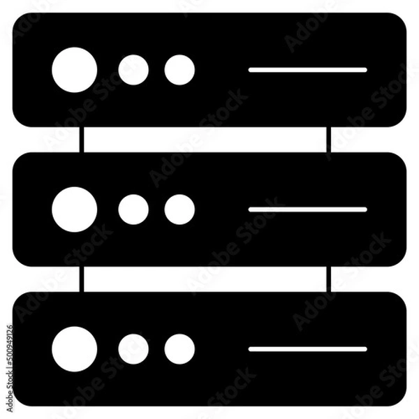 Fototapeta An icon design of data server rack