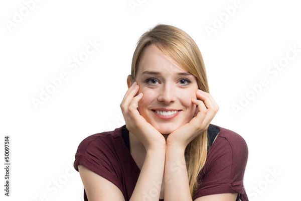 Obraz Blonde Schönheit lächelt dich an