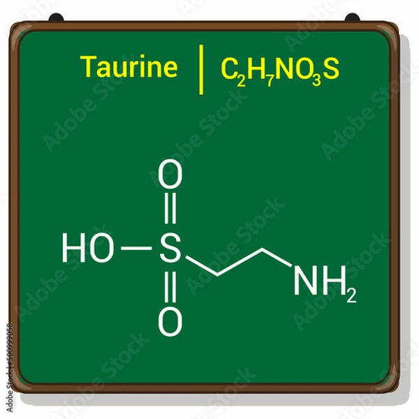 Fototapeta chemical structure of Taurine (C2H7NO3S)