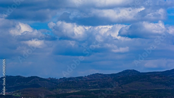 Fototapeta clouds in the mountains