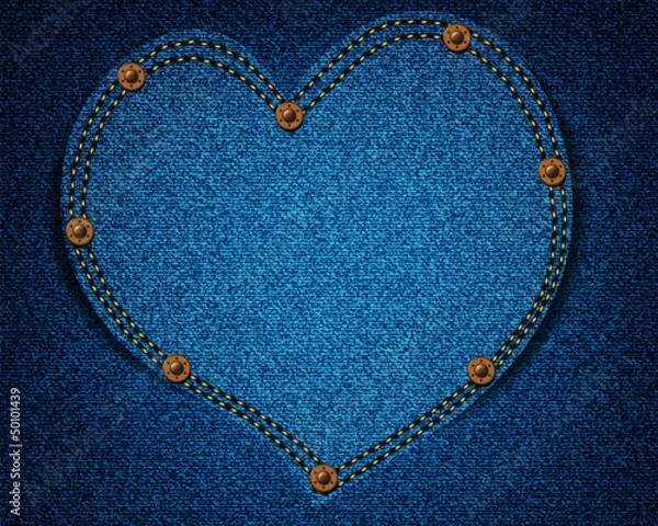 Obraz Jeans texture with heart