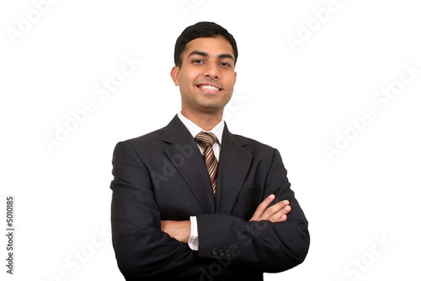 Obraz Indian business man smiling. Clipping path available