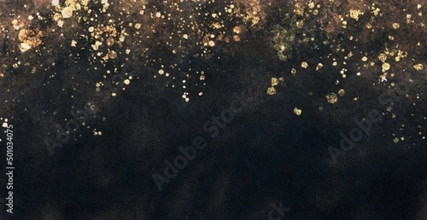 Obraz 和風 日本画 背景 黒 ゴールド テクスチャ