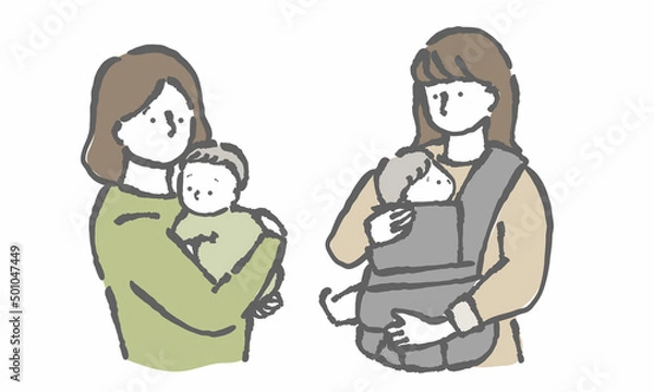 Fototapeta 親子　子育て　ママ友　イラスト　女性