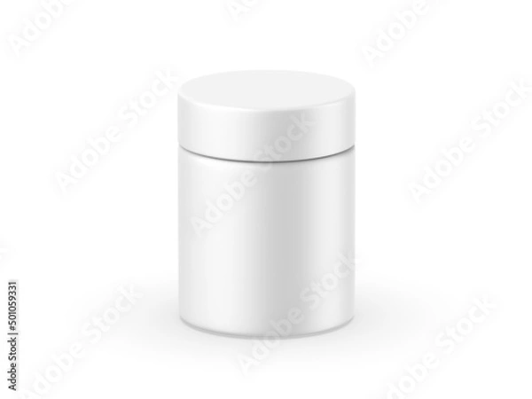 Obraz Matte jar mockup template on isolated white background, ready for design presentation, 3d render illustration