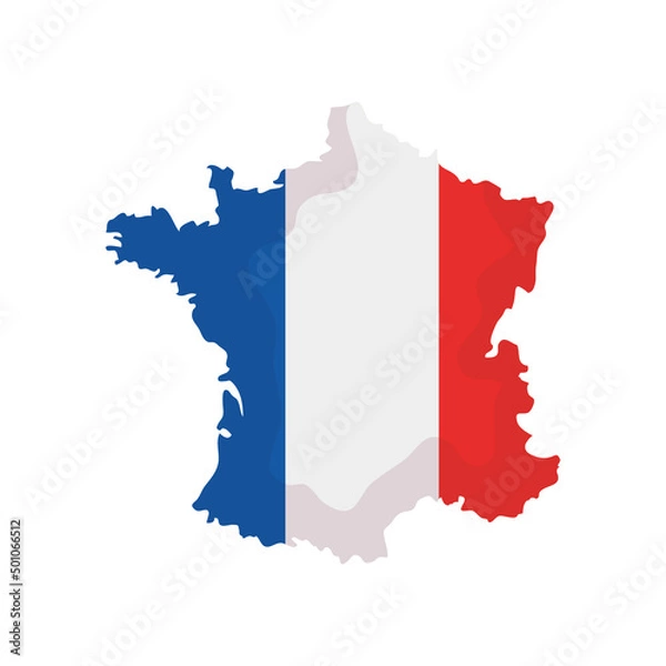 Fototapeta france flag in map