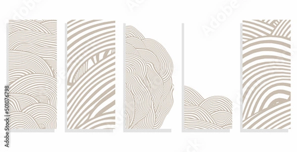 Obraz wavy doodle vector template background set    