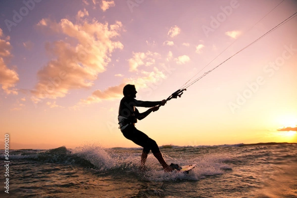 Fototapeta Pojawicie się latawiec. Kitesurf Freestyle