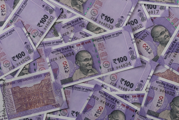 Obraz Indian currency notes of Rs. 100