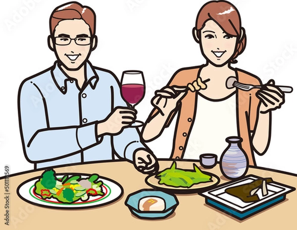 Obraz お酒を飲む男女