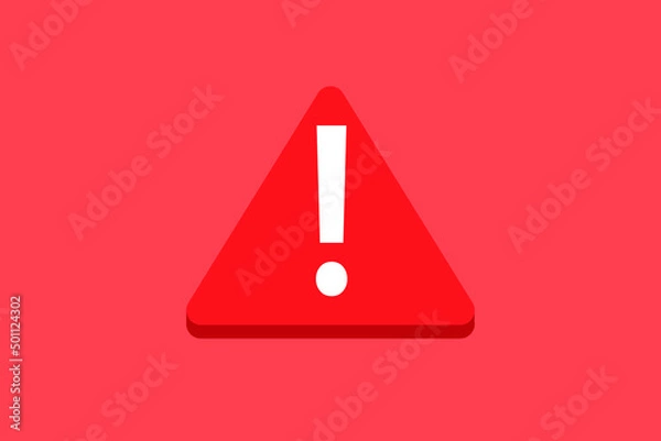 Obraz Attention, danger or warning sign on red background