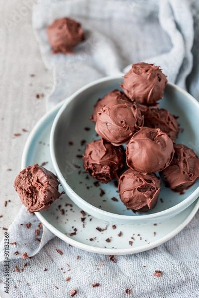 Obraz Chocolate truffles covered in chocolate