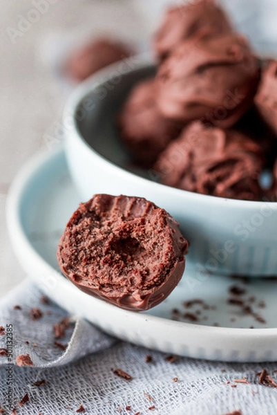 Obraz Chocolate truffles covered in chocolate