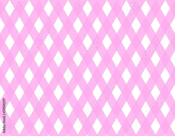 Obraz 単色チェック柄の背景素材　ダイヤ形のイラスト素材