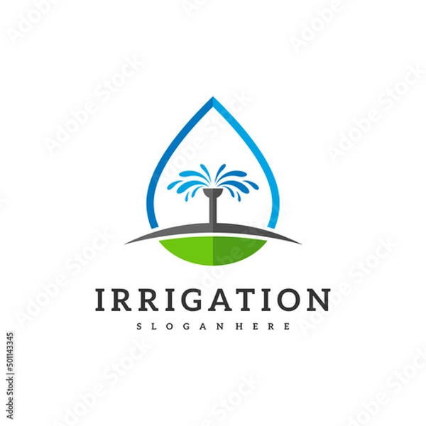Obraz Irrigation logo design vector. Icon Symbol. Template Illustration