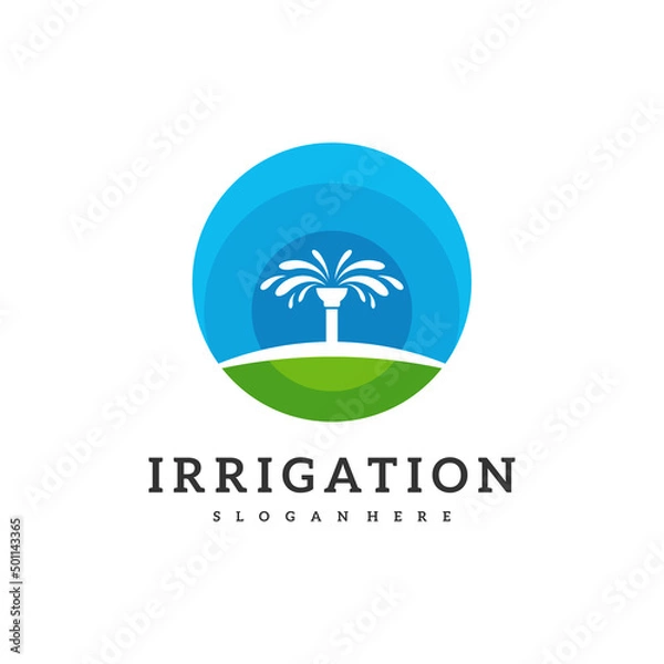 Obraz Irrigation logo design vector. Icon Symbol. Template Illustration