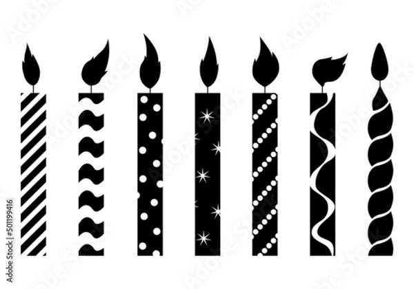 Obraz Birthday decorative candles icon set