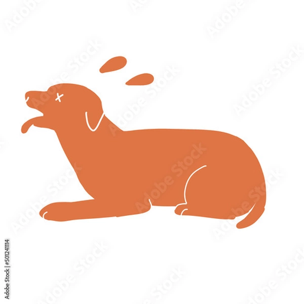 Fototapeta 熱中症の犬のイラスト