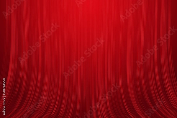Fototapeta Red lines flow curves on an abstract background.