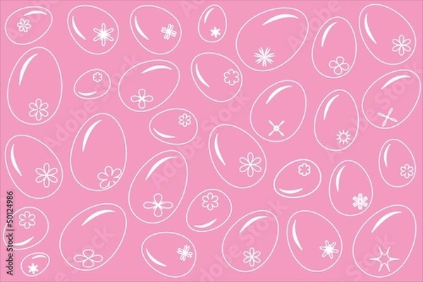 Obraz Easter eggs on pink background