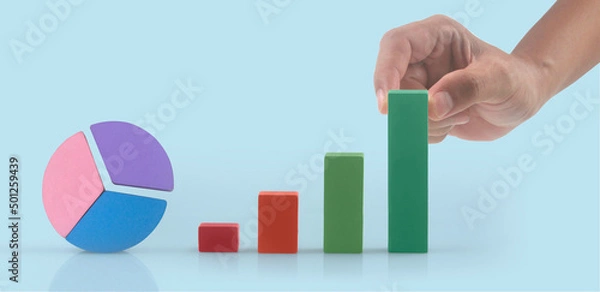 Fototapeta Business connecting chart in  hand