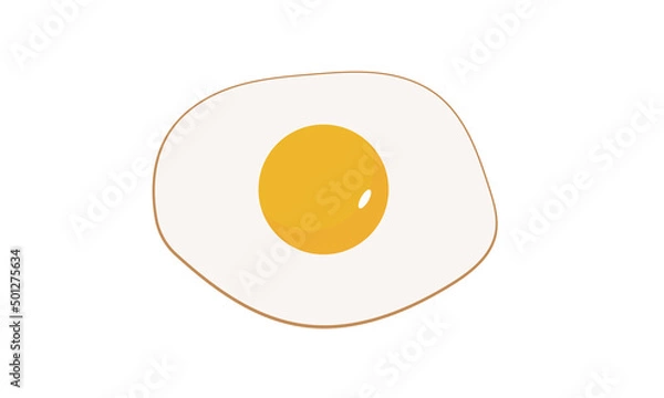 Fototapeta シンプルなかわいい目玉焼きのイラスト素材　卵料理