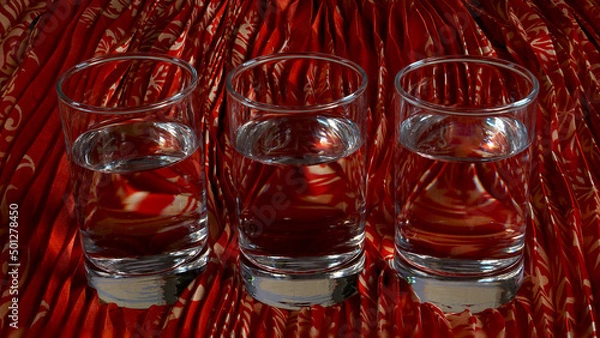 Obraz Glasses of water in colorful background