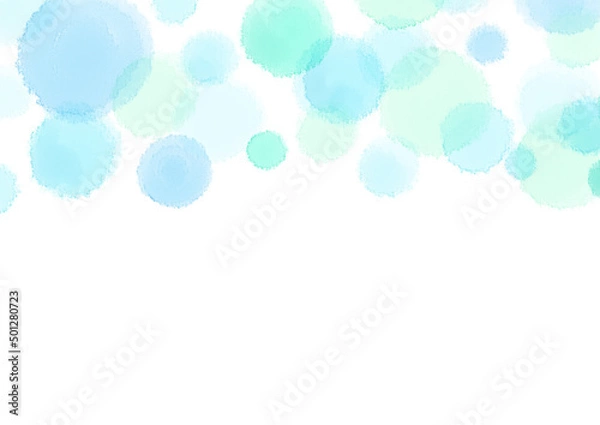 Obraz 水彩の水玉フレーム1　水色ver